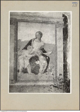 Vorderseite von Getty Research Institute [https://www.deutsche-digitale-bibliothek.de/content/lizenzen/rv-ez/] Szenen aus dem Leben des heiligen Franz von Assisi und HeiligeMaria mit dem Jesuskind und dem Johannesknaben - Gesamtansicht, bh177026_recto. Foto: Hutzel, Max.