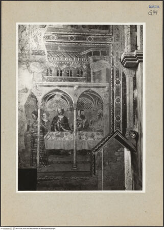 Vorderseite von Getty Research Institute [https://www.deutsche-digitale-bibliothek.de/content/lizenzen/rv-ez/] Szenen aus dem Leben Johannes des TäufersGastmahl des Herodes - Gesamtansicht des erhaltenen Fragments, bh177030_recto. Foto: Hutzel, Max.