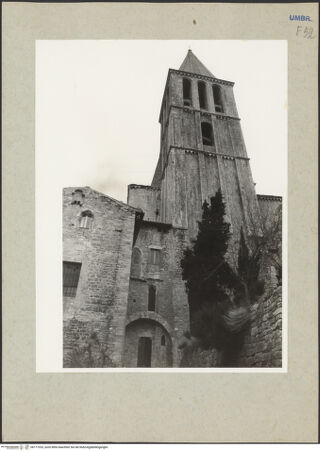 Vorderseite von Getty Research Institute? [https://www.deutsche-digitale-bibliothek.de/content/lizenzen/rv-ez/] San FortunatoCampanile - Ostseite, bh177333_recto. Foto: Hutzel, Max.