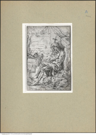 Vorderseite von Kress Foundation [https://www.deutsche-digitale-bibliothek.de/content/lizenzen/rv-ez/] Der heilige Hieronymus in der Wildnis - , bh177381_recto. Foto.