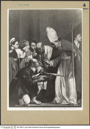 Vorderseite von Alinari [https://www.deutsche-digitale-bibliothek.de/content/lizenzen/rv-ez/] Der heilige Benno von Meißen erhält Schlüsselpaar und Tiara von einem Fischer - Gesamtansicht, bh178921_recto. Foto.