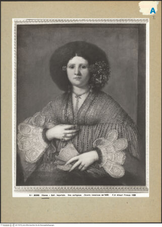Vorderseite von Kunsthistorisches Museum, Wien [https://www.deutsche-digitale-bibliothek.de/content/lizenzen/rv-ez/] Bildnis einer Venezianerin - , bh179378_recto. Foto.