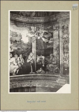 Vorderseite von Getty Research Institute [https://www.deutsche-digitale-bibliothek.de/content/lizenzen/rv-ez/] Szenen aus dem Leben der Maria und HeiligeAnbetung der Hirten - Teilansicht, bh181108_recto. Foto: Hutzel, Max.