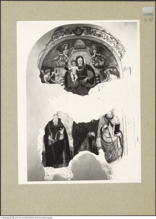 Vorderseite von Getty Research Institute [https://www.deutsche-digitale-bibliothek.de/content/lizenzen/rv-ez/] Madonna zwischen Engeln sowie die heiligen Antonius Abbas, Andreas und Ambrosius (?) - Gesamtansicht, bh181130_recto. Foto: Hutzel, Max.