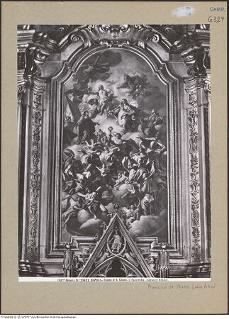 Vorderseite von Alinari [https://www.deutsche-digitale-bibliothek.de/content/lizenzen/rv-ez/] Die Franziskaner beten das Sakrament an (zerstört 1943) - Gesamtansicht, bh184117_recto. Foto.