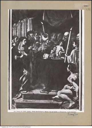 Vorderseite von Alinari [https://www.deutsche-digitale-bibliothek.de/content/lizenzen/rv-ez/] Die Beschneidung des Christuskindes durch den Priester im Tempel - Gesamtansicht, bh184121_recto. Foto.
