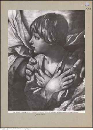 Vorderseite von Alinari [https://www.deutsche-digitale-bibliothek.de/content/lizenzen/rv-ez/] Geburt Christi und die Anbetung durch die Hirten - Detail: Knabe, bh184127_recto. Foto.