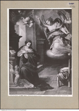 Vorderseite von Alinari [https://www.deutsche-digitale-bibliothek.de/content/lizenzen/rv-ez/] Verkündigung - Gesamtansicht, bh184148_recto. Foto.