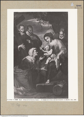 Vorderseite von Alinari [https://www.deutsche-digitale-bibliothek.de/content/lizenzen/rv-ez/] Die heilige Familie mit Anna und zwei benediktinischen Heiligen - Gesamtansicht, bh184157_recto. Foto.