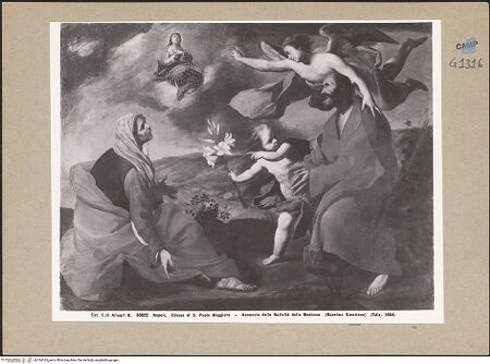 Vorderseite von Alinari [https://www.deutsche-digitale-bibliothek.de/content/lizenzen/rv-ez/] Die Verkündigung der Geburt Marias an Anna und Joachim - Gesamtansicht, bh184165_recto. Foto.