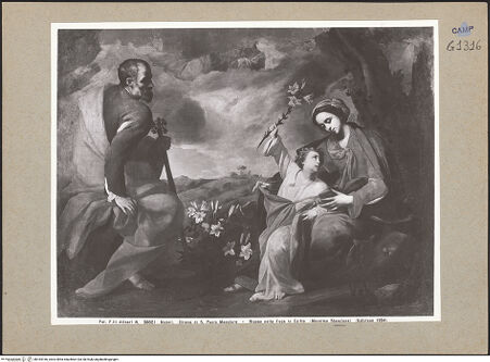 Vorderseite von Alinari [https://www.deutsche-digitale-bibliothek.de/content/lizenzen/rv-ez/] Ruhe auf der Flucht nach Ägypten - Gesamtansicht, bh184166_recto. Foto.