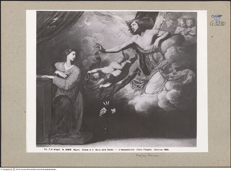 Vorderseite von Alinari [https://www.deutsche-digitale-bibliothek.de/content/lizenzen/rv-ez/] Verkündigung - Gesamtansicht, bh184170_recto. Foto.