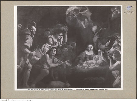 Vorderseite von Alinari [https://www.deutsche-digitale-bibliothek.de/content/lizenzen/rv-ez/] Die Anbetung des Christuskindes durch die Hirten - Gesamtansicht, bh184173_recto. Foto.