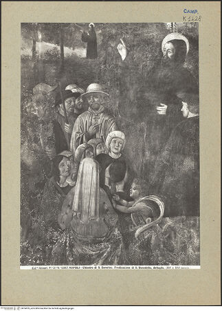 Vorderseite von Alinari [https://www.deutsche-digitale-bibliothek.de/content/lizenzen/rv-ez/] Szenen aus dem Leben des heiligen BenediktEin Bronzebildnis des Apollo wird vom hl. Benedikt ausgegraben und zerschmettert - Detail, bh184185_recto. Foto.