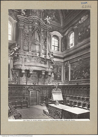 Vorderseite von Alinari [https://www.deutsche-digitale-bibliothek.de/content/lizenzen/rv-ez/] Monastero dei Santi Severino e SossioSanti Severino e Sossio - Teilansicht nach der Orgel, bh184189_recto. Foto.