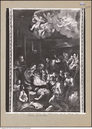 Vorderseite von Alinari [https://www.deutsche-digitale-bibliothek.de/content/lizenzen/rv-ez/] Geburt Christi und die Anbetung durch die Hirten - Gesamtansicht, bh184214_recto. Foto.