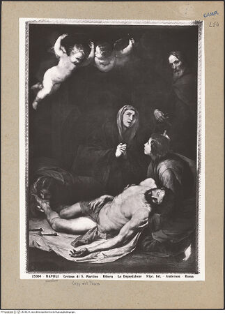 Vorderseite von Alinari [https://www.deutsche-digitale-bibliothek.de/content/lizenzen/rv-ez/] Die Trauer der Angehörigen und Freunde um Christus - Gesamtansicht, bh184219_recto. Foto.