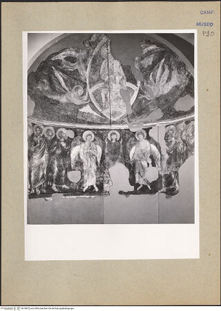 Vorderseite von Hutzel, Max [https://www.deutsche-digitale-bibliothek.de/content/lizenzen/rv-ez/] Himmelfahrt Christi mit Maria, Aposteln und Engeln - Gesamtansicht (nach der Übertragung), bh184672_recto. Foto: Hutzel, Max.