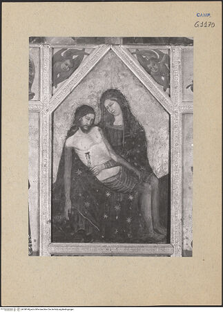 Vorderseite von ICCD [https://www.deutsche-digitale-bibliothek.de/content/lizenzen/rv-ez/] Mehrteiliges Altarbild mit der Pietà - Vesperbild, bh188148_recto. Foto.