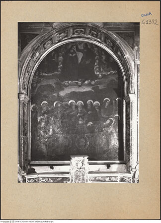 Vorderseite von ICCD [https://www.deutsche-digitale-bibliothek.de/content/lizenzen/rv-ez/] Marias Tod und Krönung - Gesamtansicht, bh188157_recto. Foto.