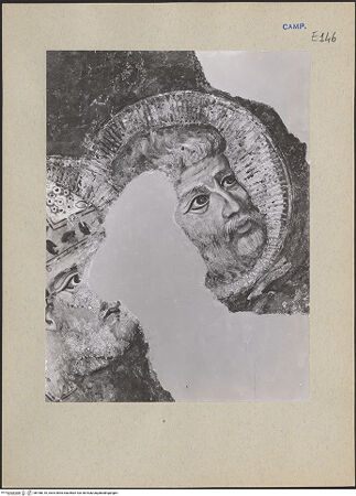 Vorderseite von ICCD [https://www.deutsche-digitale-bibliothek.de/content/lizenzen/rv-ez/] Szenen aus dem Leben der Heiligen und Kreuzigung ChristiKreuzigung mit Heiligen und Stifter - Detail: Petrus, bh188210_recto. Foto.