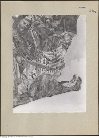 Vorderseite von ICCD [https://www.deutsche-digitale-bibliothek.de/content/lizenzen/rv-ez/] Szenen aus dem Leben der Heiligen und Kreuzigung ChristiMartyrium der Heiligen - Detail (rechte Seite), bh188222_recto. Foto.