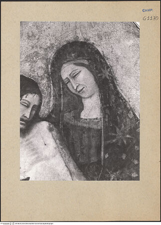 Vorderseite von ICCD [https://www.deutsche-digitale-bibliothek.de/content/lizenzen/rv-ez/] Mehrteiliges Altarbild mit der Pietà - Vesperbild: Maria, bh188243_recto. Foto.