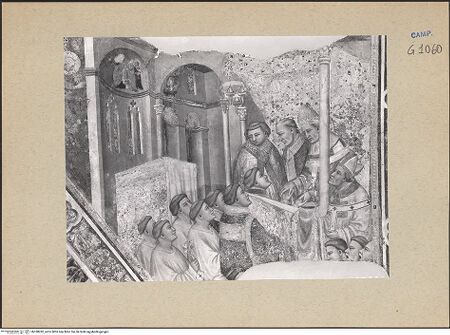 Vorderseite von ICCD [https://www.deutsche-digitale-bibliothek.de/content/lizenzen/rv-ez/] Die sieben Sakramente und der Triumph der KircheSakrament der Priesterweihe - Detail: Priesterweihe (während der Restaurierung), bh188282_recto. Foto.