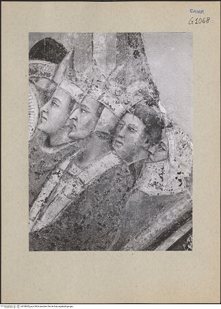 Vorderseite von ICCD [https://www.deutsche-digitale-bibliothek.de/content/lizenzen/rv-ez/] Die sieben Sakramente und der Triumph der KircheTriumph der Kirche - Detail: Könige und Gruppe rechts (während der Restaurierung), bh188283_recto. Foto.