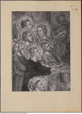 Vorderseite von ICCD [https://www.deutsche-digitale-bibliothek.de/content/lizenzen/rv-ez/] Mensa Christi - Detail: Heilige links, bh188317_recto. Foto.