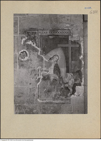 Vorderseite von ICCD [https://www.deutsche-digitale-bibliothek.de/content/lizenzen/rv-ez/] Madonna mit Kind (Eucharistische Allegorie) - Madonna del Cucito; Franziskaner (links) - Gesamtansicht, bh188319_recto. Foto.