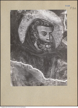 Vorderseite von ICCD [https://www.deutsche-digitale-bibliothek.de/content/lizenzen/rv-ez/] Szenen aus dem Leben der Heiligen und Kreuzigung Christi - Heiliger (Mönch), bh188329_recto. Foto.