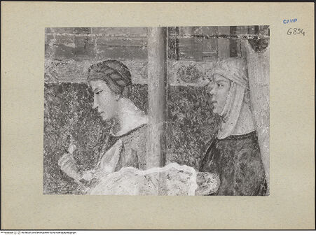 Vorderseite von ICCD [https://www.deutsche-digitale-bibliothek.de/content/lizenzen/rv-ez/] Szenen aus dem Leben MariasGeburt Marias - Detail: Frauen, bh188342_recto. Foto.