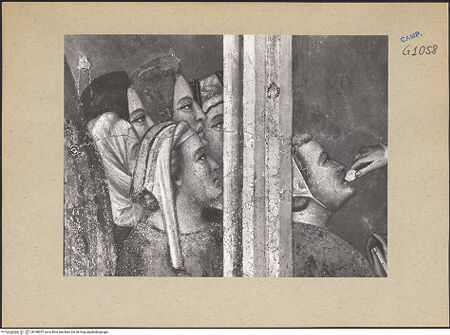 Vorderseite von ICCD [https://www.deutsche-digitale-bibliothek.de/content/lizenzen/rv-ez/] Die sieben Sakramente und der Triumph der KircheSakrament der Eucharistie - Detail: die Gläubigen (während der Restaurierung), bh188357_recto. Foto.