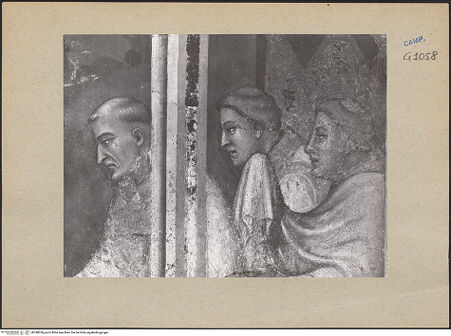 Vorderseite von ICCD [https://www.deutsche-digitale-bibliothek.de/content/lizenzen/rv-ez/] Die sieben Sakramente und der Triumph der KircheSakrament der Eucharistie - Detail: die Priester (während der Restaurierung), bh188358_recto. Foto.