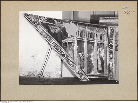 Vorderseite von ICCD [https://www.deutsche-digitale-bibliothek.de/content/lizenzen/rv-ez/] Die sieben Sakramente und der Triumph der KircheSakrament der Eucharistie - Gesamtansicht (während der Restaurierung), bh188362_recto. Foto.