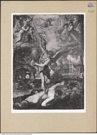 Vorderseite von Sopr. BAS NA [https://www.deutsche-digitale-bibliothek.de/content/lizenzen/rv-ez/] Der Erzengel Michael - Gesamtansicht, bh188372_recto. Foto.