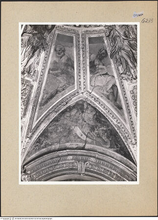 Vorderseite von Sopr. BAS NA [https://www.deutsche-digitale-bibliothek.de/content/lizenzen/rv-ez/] Martyrium und Glorie der Apostel Filippus und Jakobus und Aposteln (oder Propheten)Aposteln oder Propheten - Zweiter Zwickel rechts, bh188388_recto. Foto.