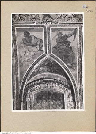 Vorderseite von Sopr. BAS NA [https://www.deutsche-digitale-bibliothek.de/content/lizenzen/rv-ez/] Martyrium und Glorie der Apostel Petrus und Paulus und Aposteln (oder Propheten)Aposteln oder Propheten - Zweiter Zwickel, bh188390_recto. Foto.