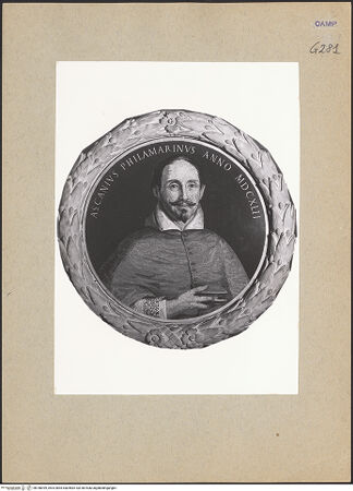 Vorderseite von Sopr. BAS NA [https://www.deutsche-digitale-bibliothek.de/content/lizenzen/rv-ez/] Bildnis des Kardinal Ascanio Filomarino - Detail: Bildnis, bh188399_recto. Foto.