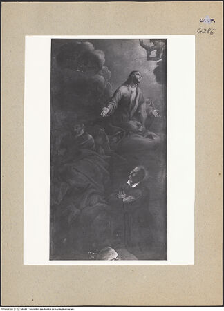 Vorderseite von Sopr. BAS NA [https://www.deutsche-digitale-bibliothek.de/content/lizenzen/rv-ez/] Christus im Garten von Gethsemane erscheint einem Bischof - Gesamtansicht, bh188411_recto. Foto.