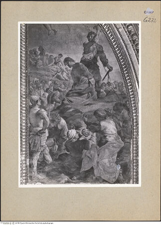 Vorderseite von Sopr. BAS NA [https://www.deutsche-digitale-bibliothek.de/content/lizenzen/rv-ez/] Martyrium und Glorie der Apostel Andreas und Jakobus und Aposteln (oder Propheten)Martyrium der Apostel Andreas und Jakobus - Enthauptung des Jakobus, Detail, bh188413_recto. Foto.