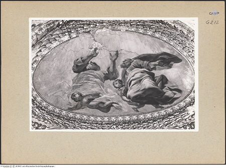 Vorderseite von Sopr. BAS NA [https://www.deutsche-digitale-bibliothek.de/content/lizenzen/rv-ez/] Martyrium und Glorie der Apostel Andreas und Jakobus und Aposteln (oder Propheten)Glorie der Apostel Andreas und Jakobus - Gesamtansicht, bh188421_recto. Foto.