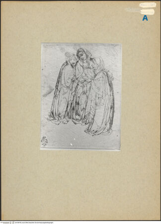 Vorderseite von Kunsthistorisches Institut, Wien [https://www.deutsche-digitale-bibliothek.de/content/lizenzen/rv-ez/] Die ohnmächtige Maria, von zwei Frauen gestützt - , bh188785_recto. Foto.