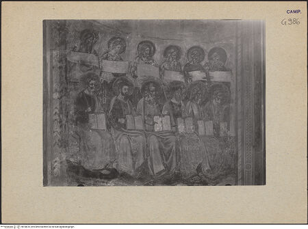 Vorderseite von Sopr. BAS NA [https://www.deutsche-digitale-bibliothek.de/content/lizenzen/rv-ez/] Jüngstes GerichtLinke Wand: Paradies - Zweites Register: Propheten und Apostel, bh190670_recto. Foto.