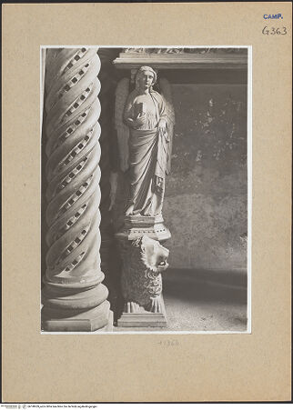 Vorderseite von Sopr. BAS NA [https://www.deutsche-digitale-bibliothek.de/content/lizenzen/rv-ez/] Grabmal der Maria von DurazzoTugenden - Spes (vor 1943), bh190959_recto. Foto.