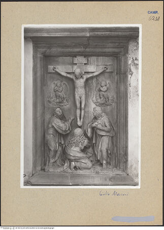 Vorderseite von Sopr. BAS NA [https://www.deutsche-digitale-bibliothek.de/content/lizenzen/rv-ez/] Der Gekreuzigte mit Maria, Magdalena und Johannes - Gesamtansicht, bh190970_recto. Foto.