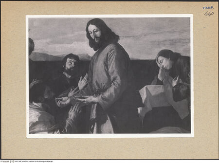 Vorderseite von Sopr. BAS NA [https://www.deutsche-digitale-bibliothek.de/content/lizenzen/rv-ez/] Christus gibt den Aposteln die Kommunion - Detail: Christus, bh191406_recto. Foto.