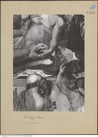 Vorderseite von Sopr. BAS NA [https://www.deutsche-digitale-bibliothek.de/content/lizenzen/rv-ez/] Die Anbetung des Christuskindes durch Maria, Joseph und die Hirten - Detail (rechte Seite), bh191425_recto. Foto.