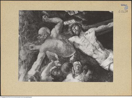 Vorderseite von Sopr. BAS NA [https://www.deutsche-digitale-bibliothek.de/content/lizenzen/rv-ez/] Kreuzigung Christi - Detail: Christus, bh191432_recto. Foto.